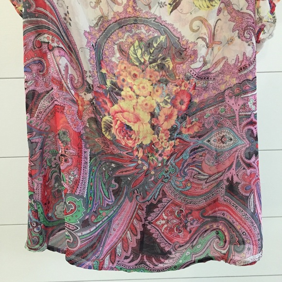 🛑 SOLD! FEMME de Carriere Print Short Sleeve Top - Picture 8 of 8
